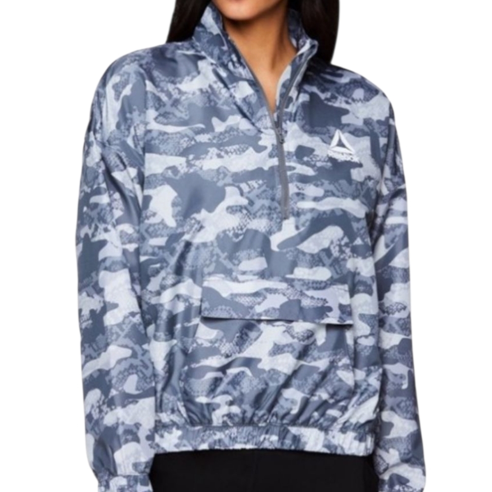 Reebok Blue & Gray Camo 1/4 Zip Jacket